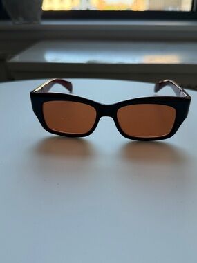 Mosley Tribes- Black/ Maroon Frame Sunglasses with Amber Lenses